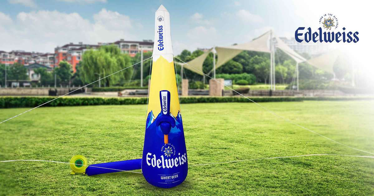 Custom POSM Display — Inflatable Beer Tower for Edelweiss